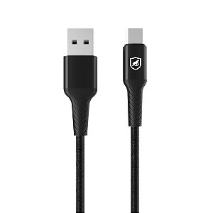 Cabo Nylon Kevlar Tipo C / USB-A - 1,5M - Preto - Gshield