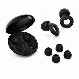 Tampão de Ouvido para Proteção Auricular Reutilizável em Silicone com 3 Tamanhos de Ponteiras -Preto - Earplugs Shieeld Spirit - Gshield