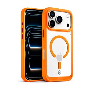 Capa para iPhone 17 Pro - Magsafe Wave Transparente - Laranja - Gshield