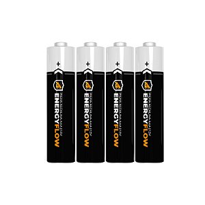 Pilha Alcalina 4 Unidades AAA Energy Flow com Tensão de 1,5V, Alta potência e Durabilidade para Controles, Teclados, Mouses e Brinquedos - Gshield