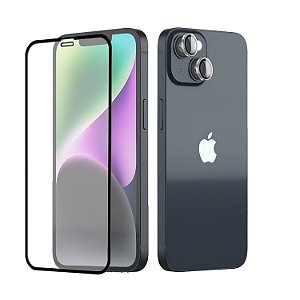 Kit Full Protection para iPhone 14 Plus - Película de Vidro + Protetor de Lente 9H - Gshield