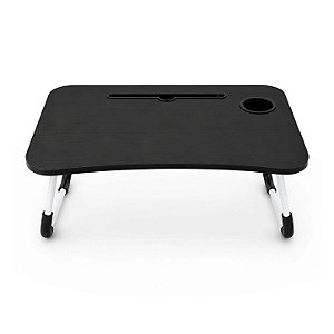 Mesa de Notebook Multiuso Armor Portátil Dobrável Preta para Cama e Sofá com Porta-Tablet e Porta-Copos - Gshield