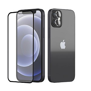 Kit Full Protection para iPhone 12 - Película de Vidro + Protetor de Lente 9H - Gshield