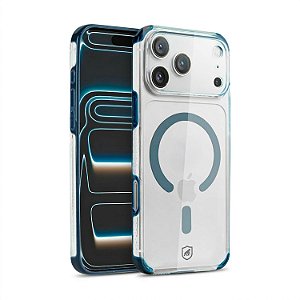 Capa para iPhone 17 Pro - Crystal Edge Magsafe - Azul - NÃO AMARELA - Gshield
