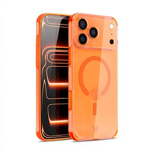 Capa para iPhone 17 Pro Max - Crystal Edge Magsafe - Laranja - NÃO AMARELA - Gshield