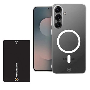 Kit Capa Crystal Slim Magsafe para Samsung Galaxy S25 FE + ArmorCard - Gshield