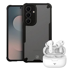 Kit Capa Rugged Shield para Samsung Galaxy S25 FE + Earbuds Bluetooth - Gshield