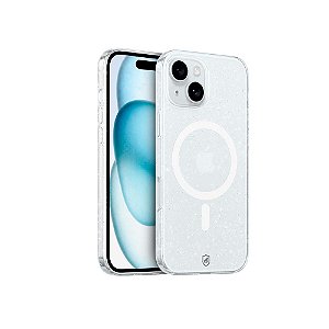 Capa para iPhone 15 - Crystal Slim Magsafe - NÃO AMARELA - Transparente Glitter - Gshield