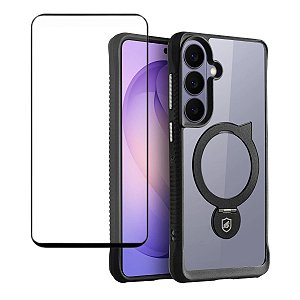 Kit Capa Raptor e Pelicula Dual Glass Preta para Samsung Galaxy S26 - Gshield