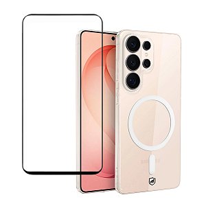 Kit Capa Crystal Slim Magsafe e Película Dual Glass para Samsung Galaxy S26 Ultra - Gshield