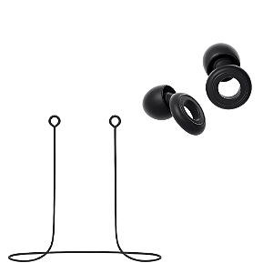 Kit Cordão Anti-Perda + Tampões de Ouvido Earplugs Shieeld Spirit Reutilizável - Preto - Gshield