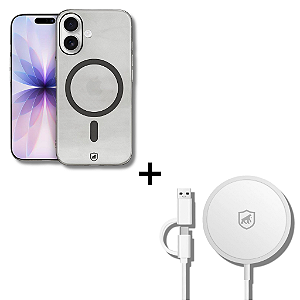 Kit Capa Crystal Slim Titanium para iPhone 17 + Carregador Wireless MagSafe - Gshield