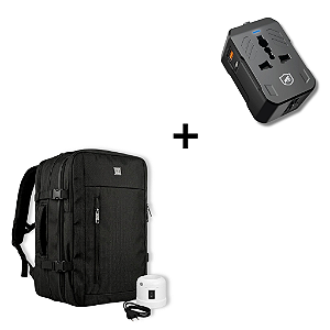 Kit Mochila 38L a Vácuo com Bomba de Sucção para Notebook 17" + Carregador Turbo PD - Gshield