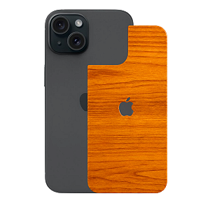 Película para iPhone 15 Plus - Traseira Efeito Madeira Clara - GShield