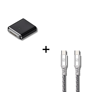 Kit Adaptador Conector USB-C / Magsafe 3 para Macbook Air / Pro + Cabo Dual Tech Tipo C / USB-C - Gshield