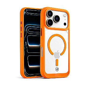 Capa para iPhone 18 Pro - Magsafe Wave Transparente - Laranja - Gshield