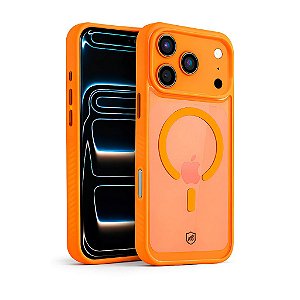 Capa para iPhone 18 Pro Max - Magsafe Wave Transparente - Laranja - Gshield