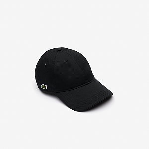 Boné Lacoste - Boné Lacoste Unissex em Sarja Preto