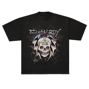 Camiseta "Bat Skull" Ed Hardy x Matuê Preta