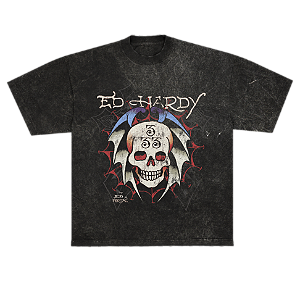 Camiseta "Bat Skull" Ed Hardy x Matuê Estonada