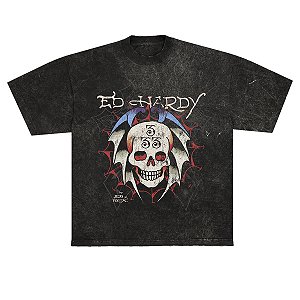 Camiseta "Bat Skull" Ed Hardy x Matuê Estonada