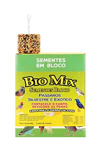 Sementes Bloco Bio Mix para Pássaros Silvestres e Exóticos - Caixa 20 un