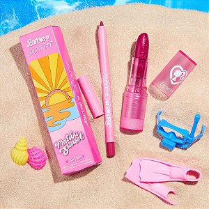 malibu sunset colourpop malibu barbie lux lipstick kit batom + lápis labial