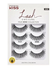 KISS Lash Couture Faux Mink sequin 67766 cartela 4 pares de cílios
