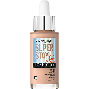 cor 129 light medium neutral undertones maybelline Base de Maquilagem Leve Super Stay Skin Tint 30ml