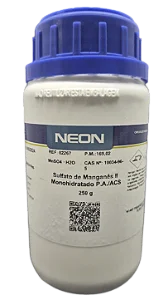 SULFATO DE MANGANES II MONOHIDRATADO PA 250G CAS 10034-96-5