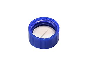 TAMPA PARA VIAL 1,5ML ROSCA 9MM COM SEPTO SILICONE/TEFLON (PRE-CORTADO) CAIXA COM 100UN