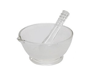 GRAL COM PISTILO DE VIDRO 150ML DIAMETRO 90MM