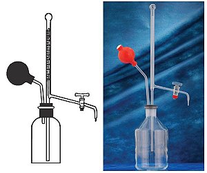 BURETA D'AGUA 25ML COM FRASCO DE 500ML E TORNEIRA DE VIDRO (TIPO ESTUDANTE)