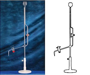 MICROBURETA (TIPO BANG) COM TORNEIRA DE VIDRO E BASE 2ML