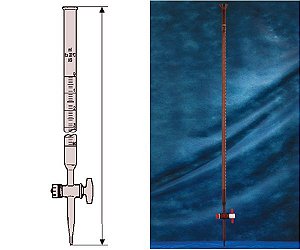 BURETA GRADUADA AMBAR COM TORNEIRA DE TEFLON 10ML