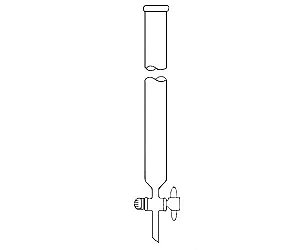 COLUNA CROMATOGRAFICA 30X300MM COM TORNEIRA DE TEFLON SEM PLACA POROSA