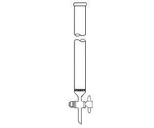 COLUNA CROMATOGRAFICA 10X250MM COM TORNEIRA DE TEFLON E PLACA POROSA N§2