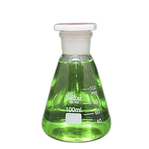 ERLENMEYER DE VIDRO COM ROLHA DE POLI 100ML