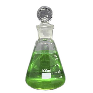 ERLENMEYER DE VIDRO COM ROLHA DE VIDRO 100ML