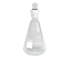 ERLENMEYER DE VIDRO COM ROLHA DE VIDRO 300ML