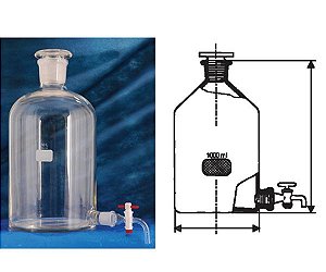 FRASCO MARIOTTE COM TORNEIRA DE TEFLON 500ML