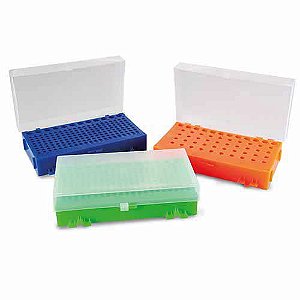 RACK DUPLA FACE PARA MICROTUBOS DE PCR 0,2 A 1,5ML CORES SORTIDAS