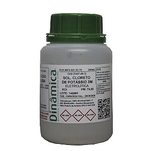 SOLUCAO CLORETO DE POTASSIO 3M ELETROLITICA 250ML