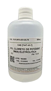 SOLUCAO CLORETO DE POTASSIO 3M ELETROLITICO 500ML CAS 7447-40-7