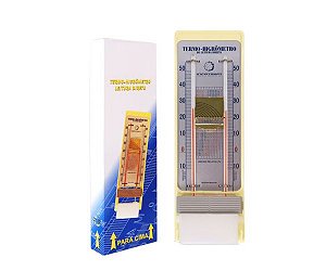 TERMOHIGROMETRO ANALOGICO BULBO SECO E UMIDO -10+50ºC LIQUIDO VERMELHO LEITURA DIRETA