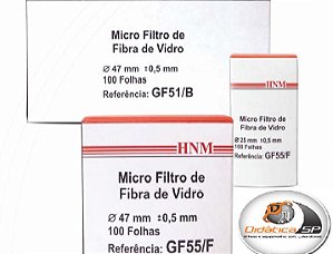 MICRO FILTRO FIBRA DE VIDRO 1,6UM DIAMETRO 50MM GF50A 100UN