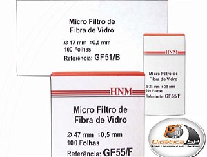 MICRO FILTRO FIBRA DE VIDRO 1,6UM DIAMETRO 47MM GF50A 100UN