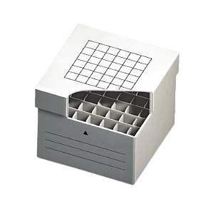 CAIXA PARA CONGELAMENTO DE TUBOS DE FIBRA DE PAPELAO 150X150X122MM 36 FUROS