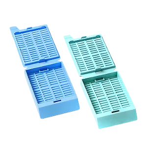 CASSETE PARA INCLUSÃO HISTOLÓGICA 45° AZUL COM TAMPA REMOVIVEL