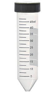 TUBO CENTRIFUGA 15ML COM FUNDO CÔNICO ESTÉRIL POR RADIAÇÃO LIVRE DNASE/RNASE COM TAMPA CINZA 50UN